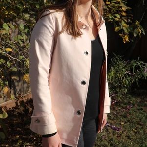 Burberry Pale Pink Peacoat with Silver Hardware